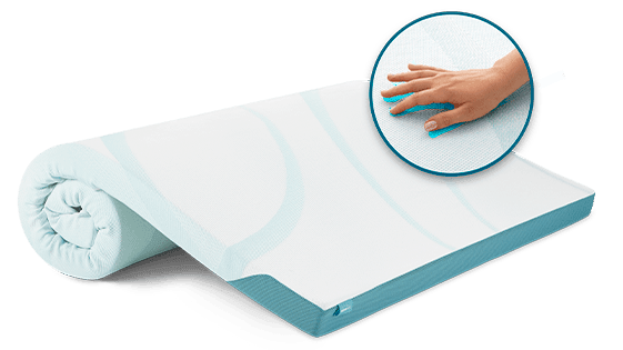 adapt cooling topper with hand showing cooling effect