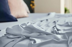 properformance sleepy blue wrinkled sheets